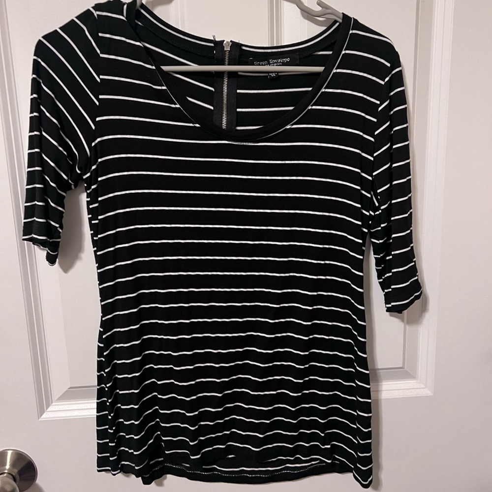 Black and White Striped Top